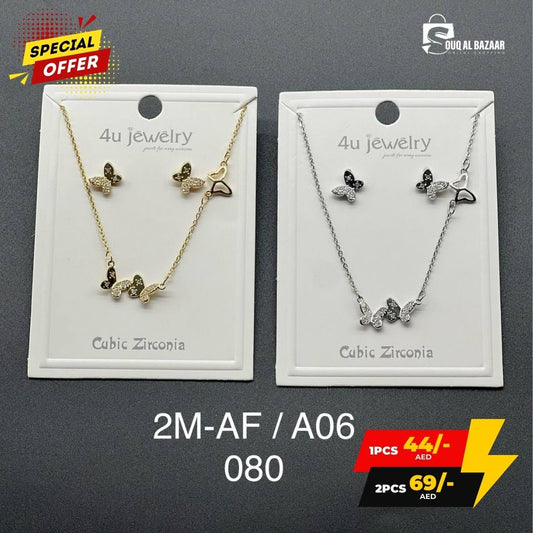 Cubic Zirconia Women’s Luxury Jewellery Set – Necklace & Earrings