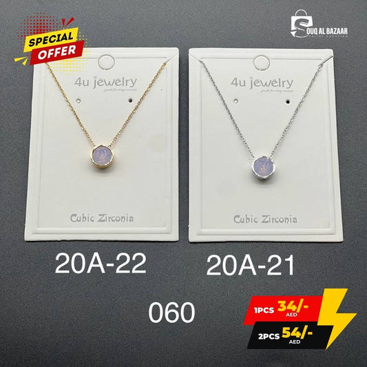 Luxury Women’s Sparkling Cubic Zirconia Stones Zircon Necklace Copper Alloy