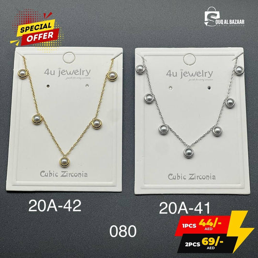 Party Wear Cubic Zirconia Necklace – Elegant Jewellery with Zircon Stones