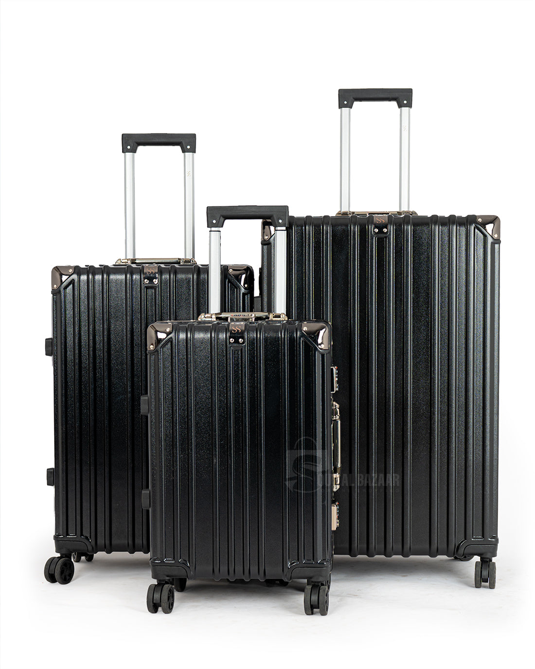 No Zipper Aluminum Frame Polycarbonate Hard Case Luggage with 4 Quite 360° Double Spinner wheels