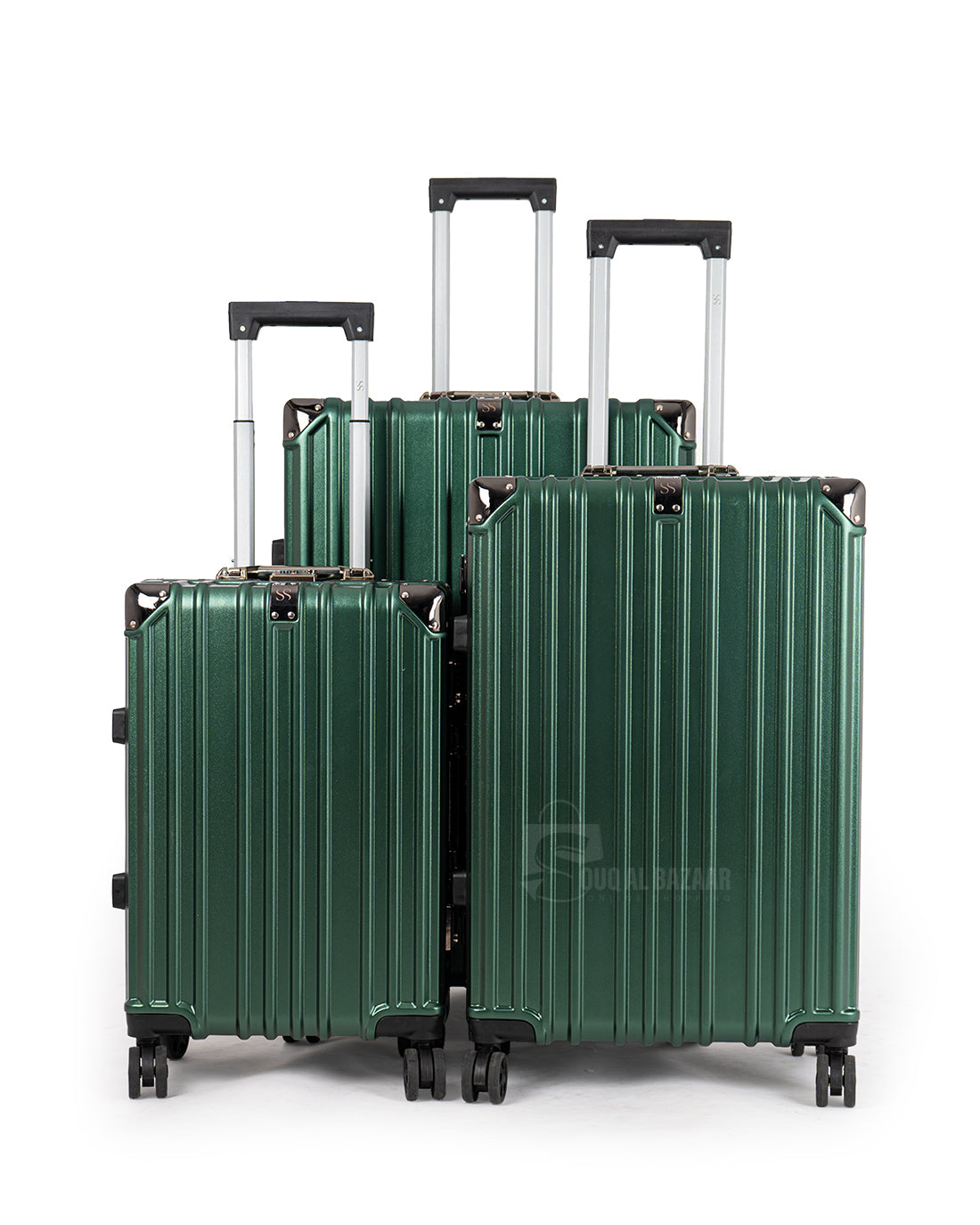 No Zipper Aluminum Frame Polycarbonate Hard Case Luggage with 4 Quite 360° Double Spinner wheels