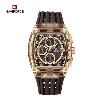Naviforce NF7105 Sports Transparent Waterproof Quartz Silicone Multifunctional Chronograph Men Watch