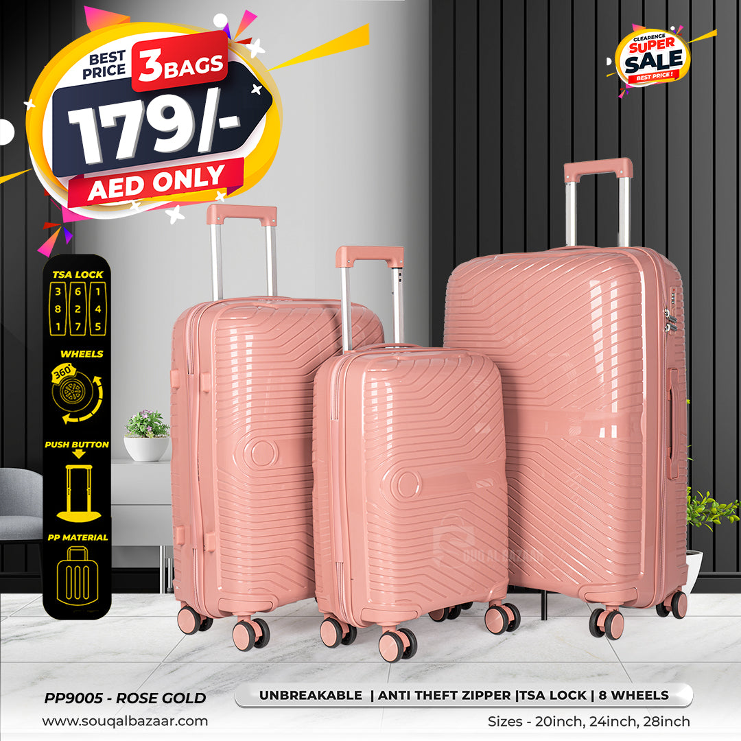 Robuz PP Unbreakable Rubberized Travel Luggage Bag With 360° Spinner Wheels
