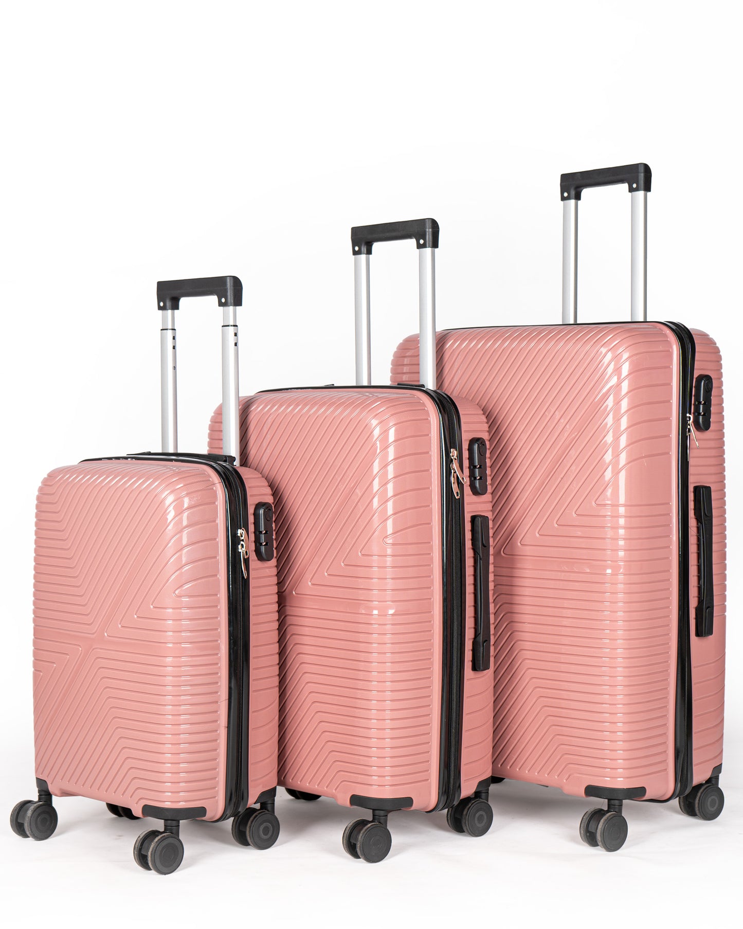 Airconic Set of 3 Rubberised PP Unbreakable Travel Luggage Bags