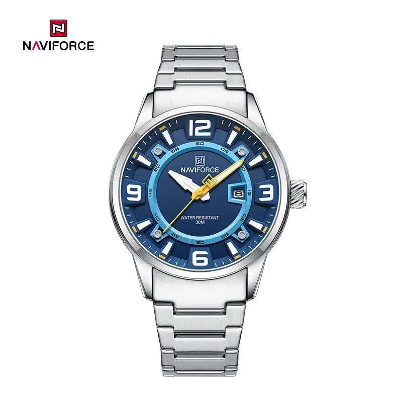 NAVIFORCE NF8044 Luminous Waterproof 3D Fun Dial Trendy Stainless Steel Strap watch