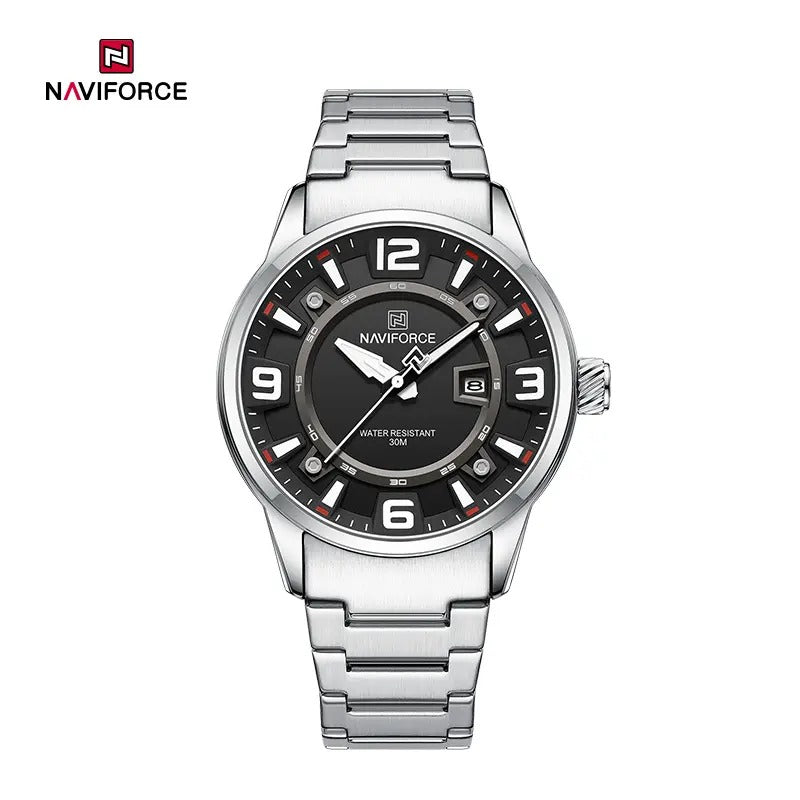 NAVIFORCE NF8044 Luminous Waterproof 3D Fun Dial Trendy Stainless Steel Strap watch