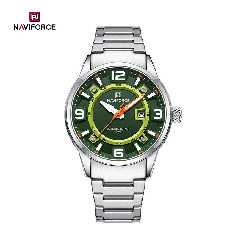 NAVIFORCE NF8044 Luminous Waterproof 3D Fun Dial Trendy Stainless Steel Strap watch