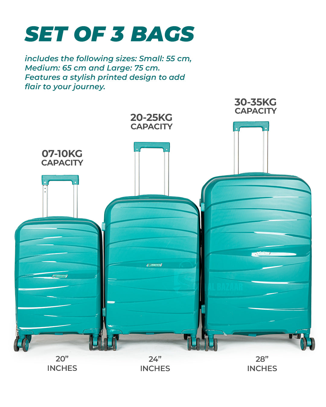 Glaze Anti-Theft PP Luggage Unbreakable Travel Bags