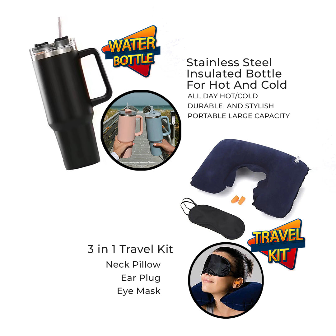 Super Combo 3 Bags Light Weight ABS With Water Bottle & Travel Kit