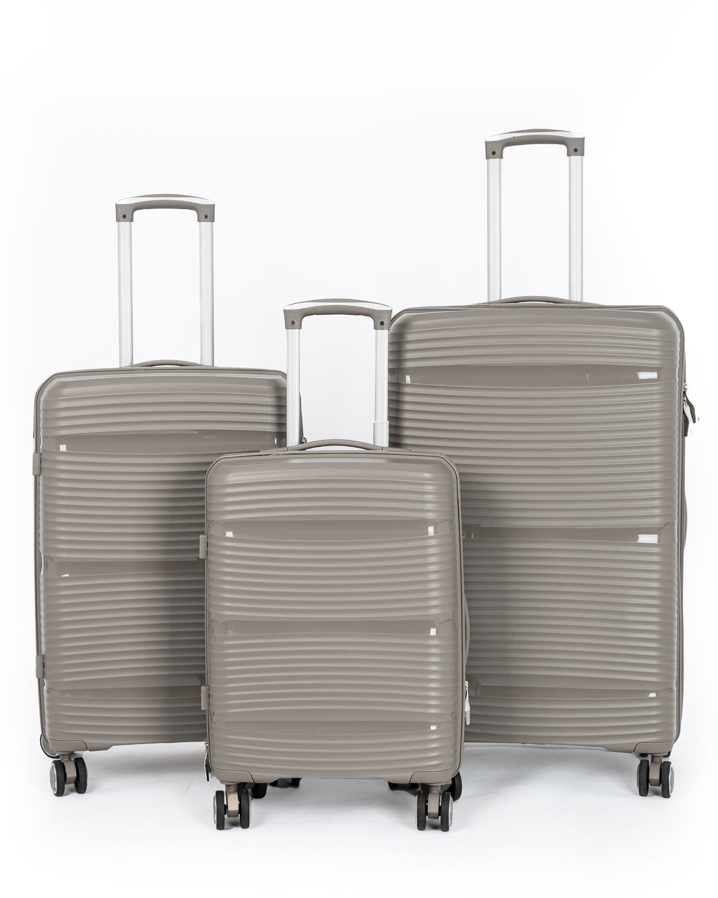 Avenue Set of 3 Rubberised PP Unbreakable Travel Luggage