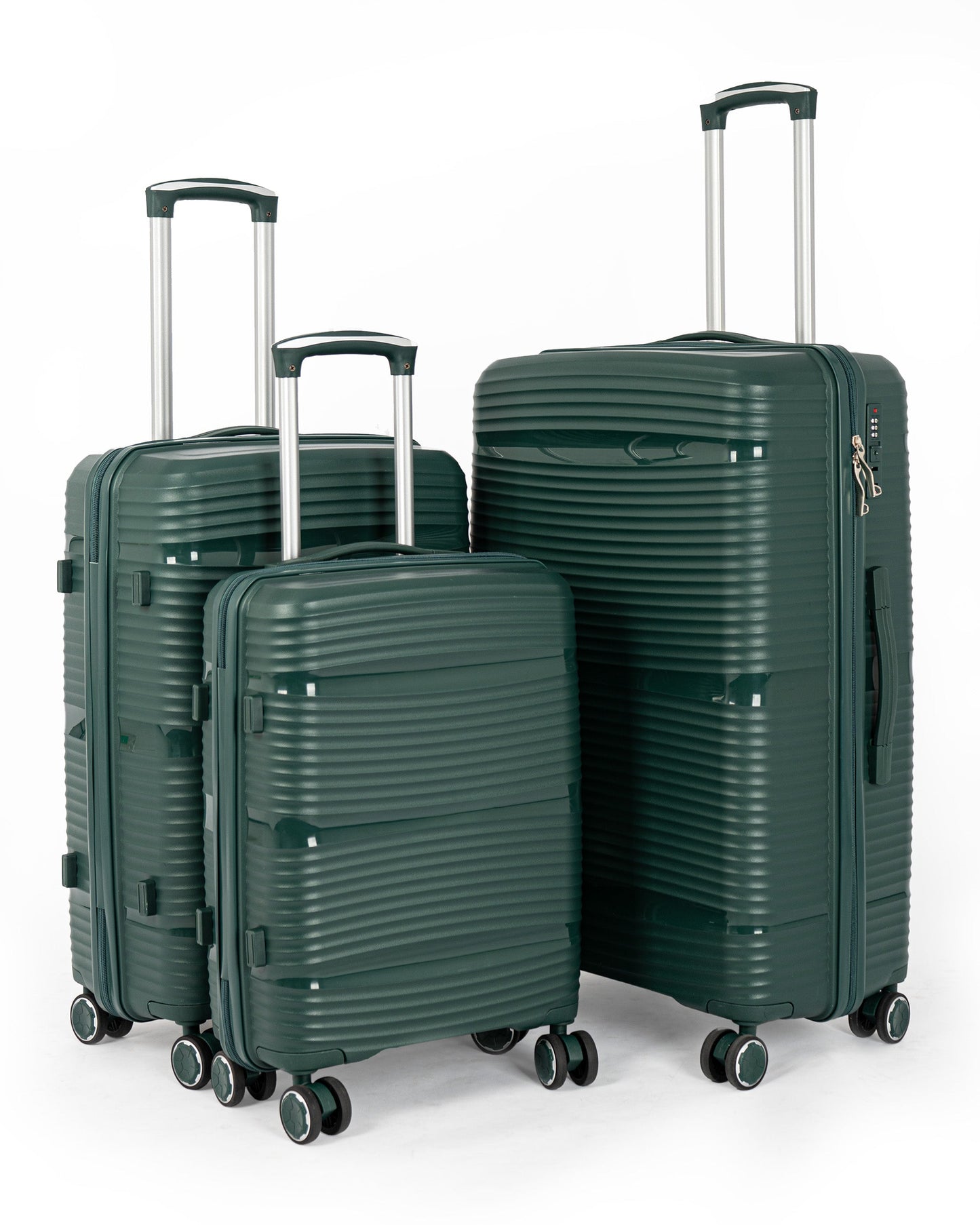 Avenue Set of 3 Rubberised PP Unbreakable Travel Luggage