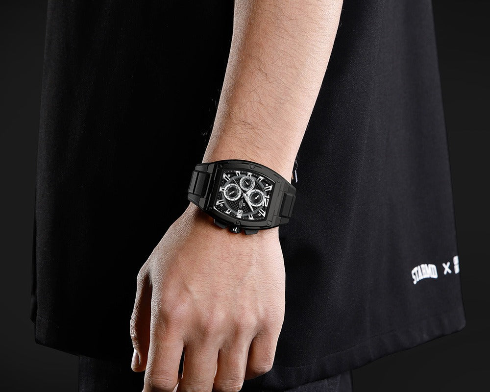 NAVIFORCE NF8050 Barrel-Shaped Case Waterproof Luminous Quartz Multifunction Men’s Watch