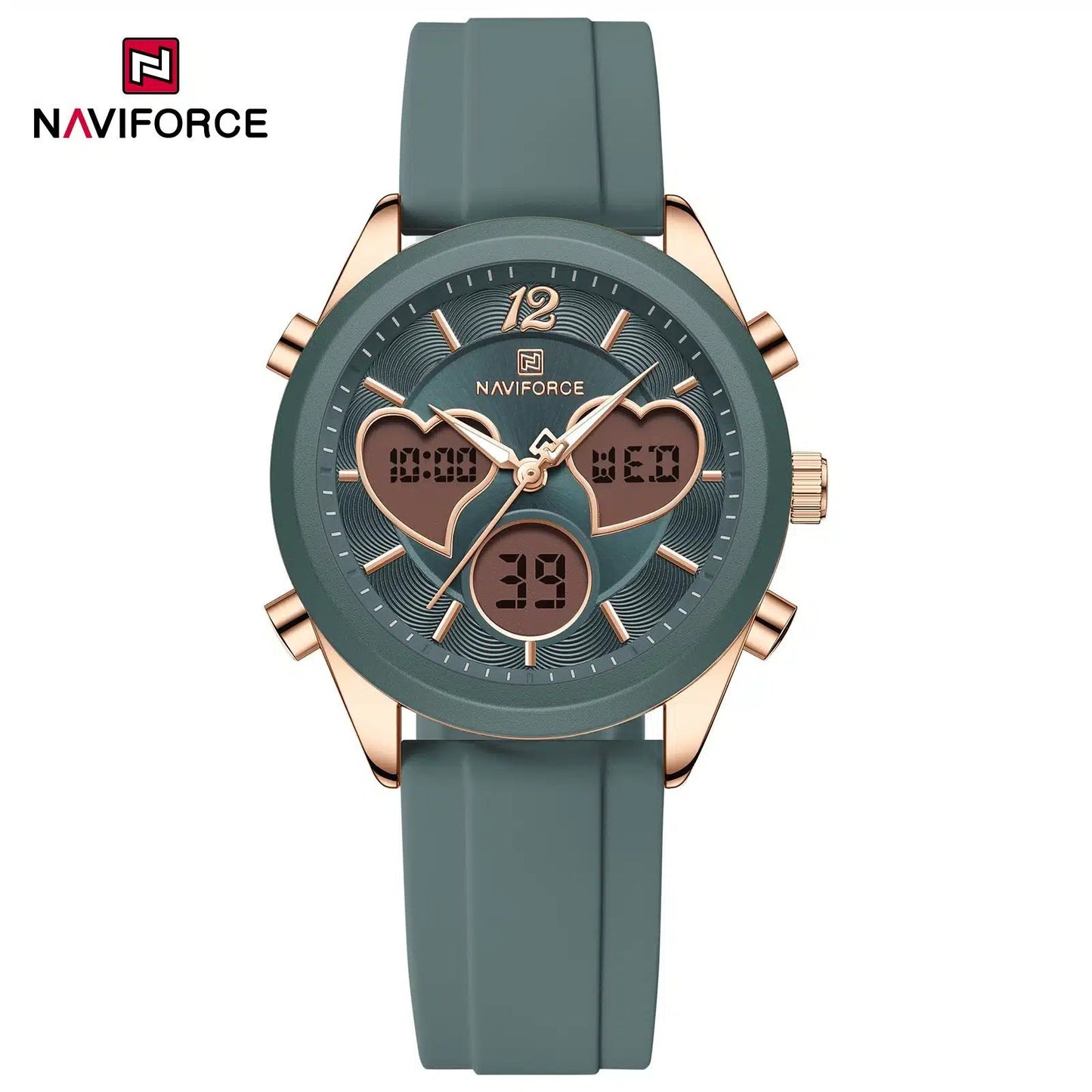 NAVIFORCE NF5045S Women’s Elegant Heart Watch, Silica Strap, Japanese Quartz Movement, Waterproof Watch (Copy)