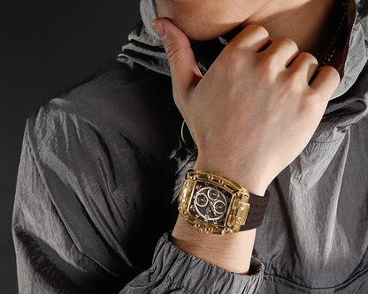 Naviforce NF7105 Sports Transparent Waterproof Quartz Silicone Multifunctional Chronograph Men Watch