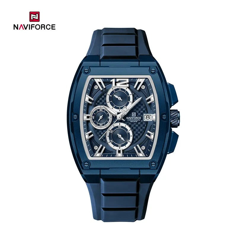 NAVIFORCE NF8050 Barrel-Shaped Case Waterproof Luminous Quartz Multifunction Men’s Watch