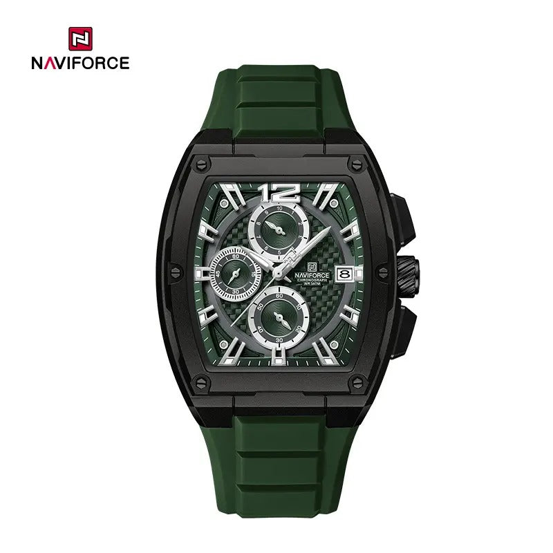 NAVIFORCE NF8050 Barrel-Shaped Case Waterproof Luminous Quartz Multifunction Men’s Watch