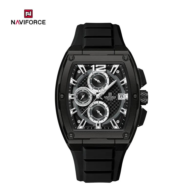 NAVIFORCE NF8050 Barrel-Shaped Case Waterproof Luminous Quartz Multifunction Men’s Watch