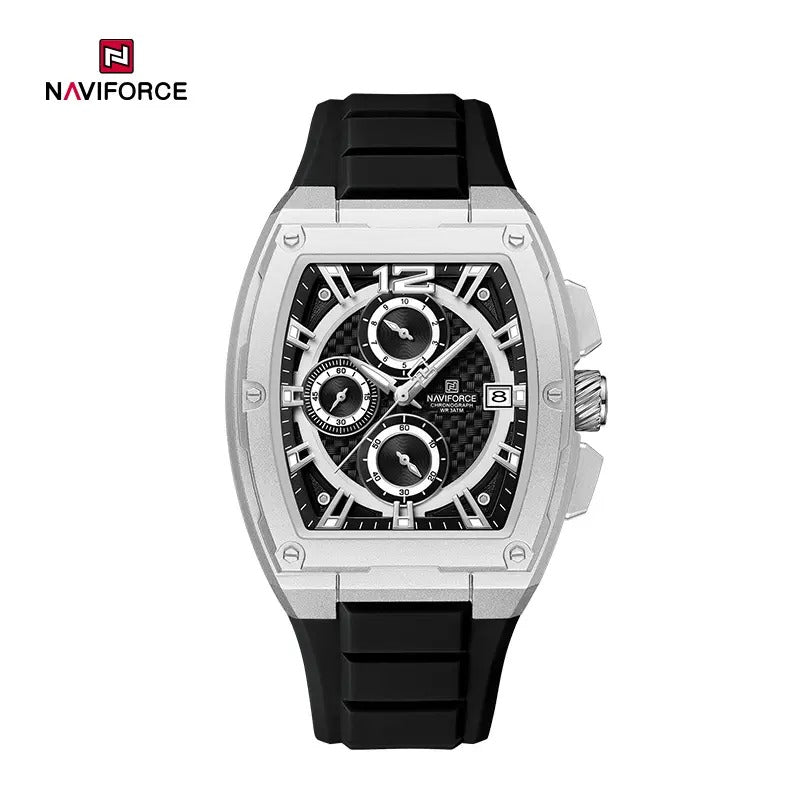 NAVIFORCE NF8050 Barrel-Shaped Case Waterproof Luminous Quartz Multifunction Men’s Watch