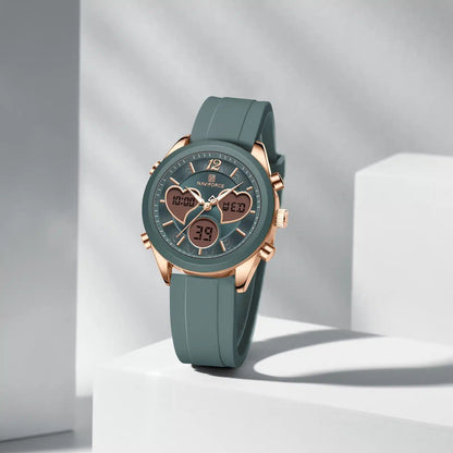 NAVIFORCE NF5045S Women’s Elegant Heart Watch, Silica Strap, Japanese Quartz Movement, Waterproof Watch (Copy)