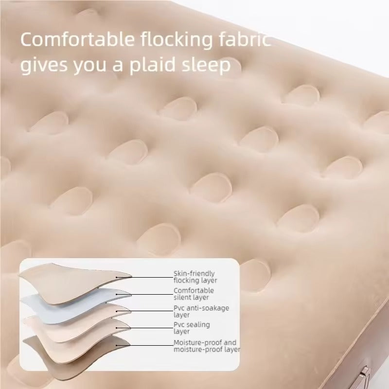 Outdoor Camping Inflatable Automatic Air Bed With Electric Air Pump