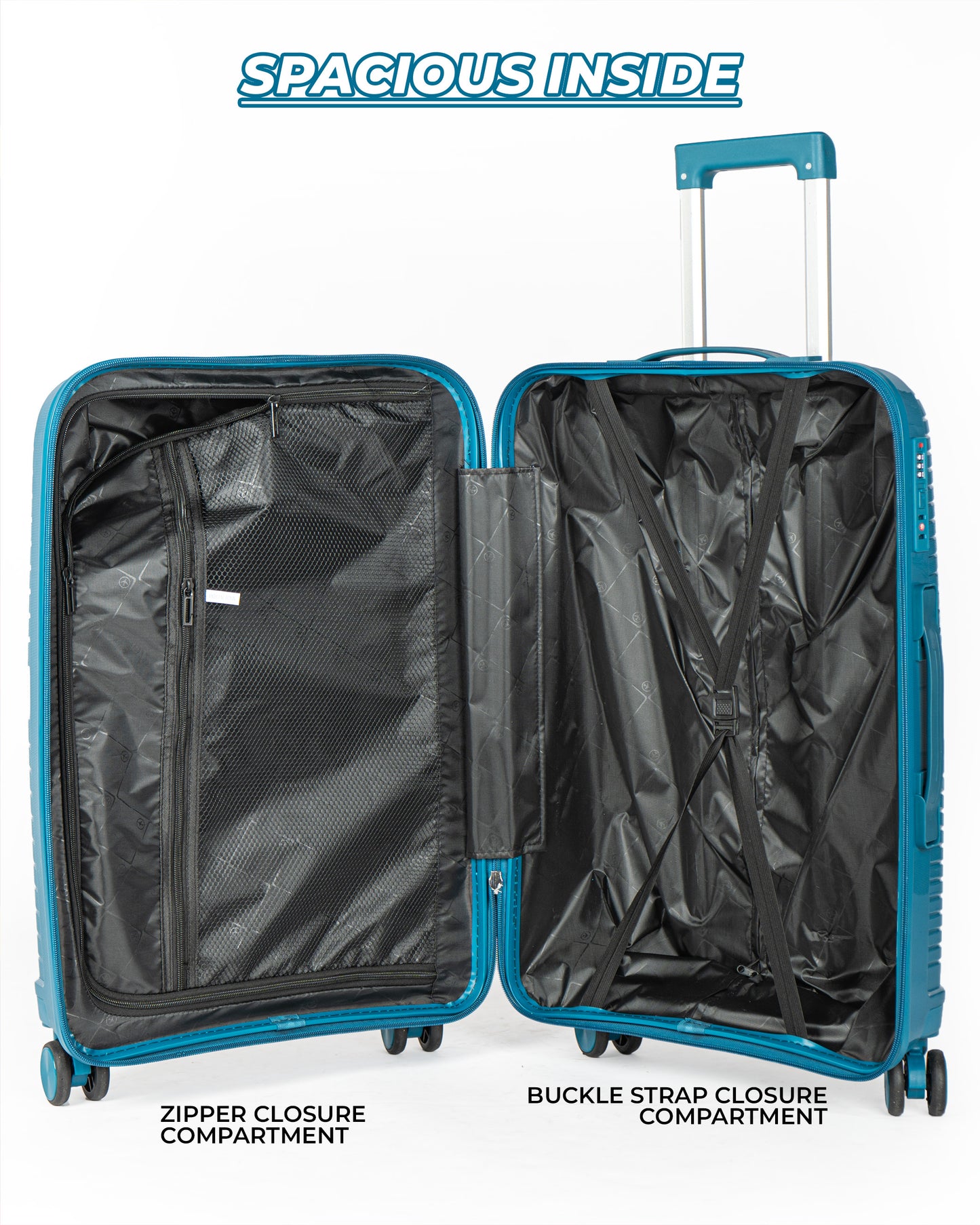 Robuz PP Unbreakable Rubberized Travel Luggage Bag With 360° Spinner Wheels