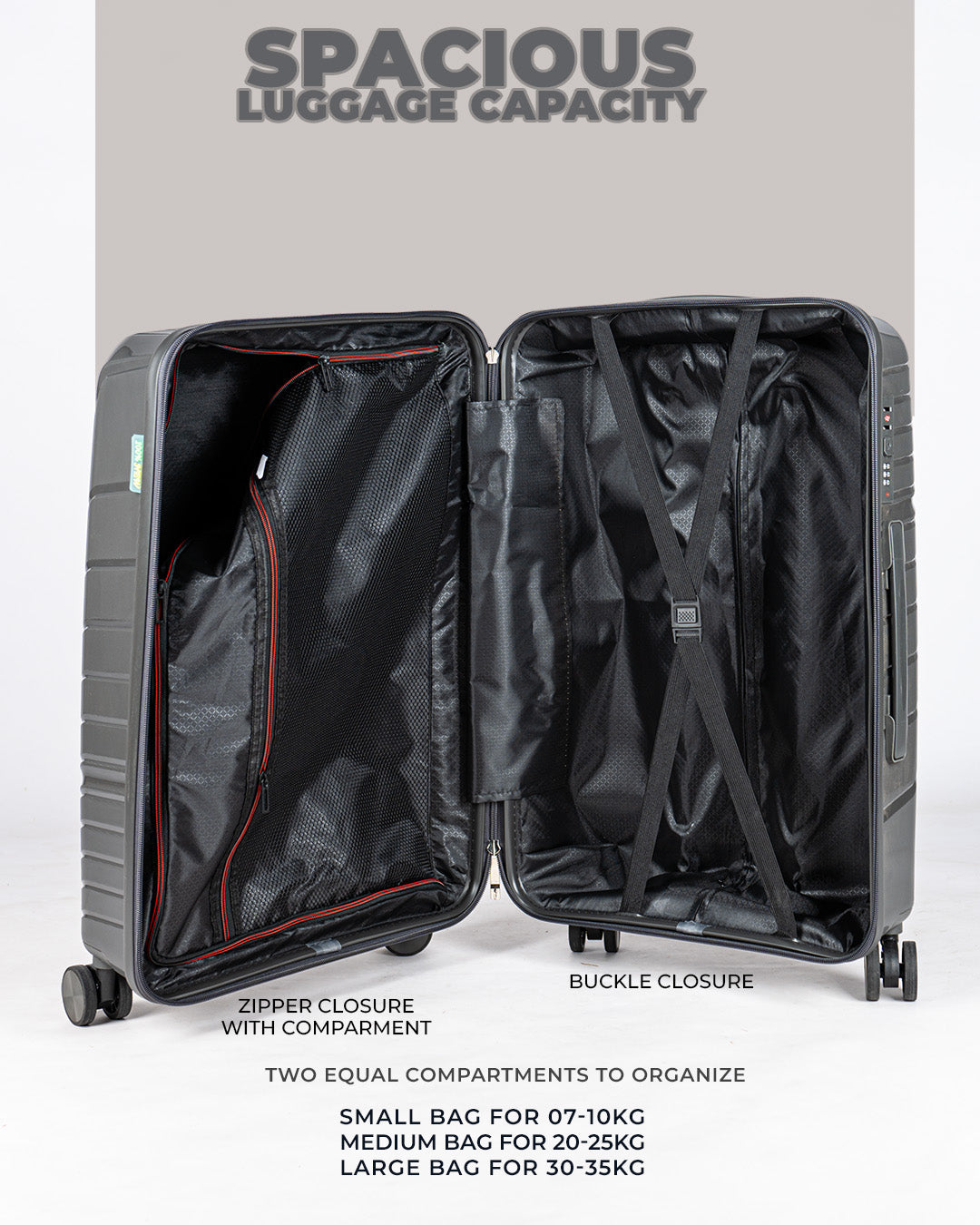 Anti theft zipper luggage on sale