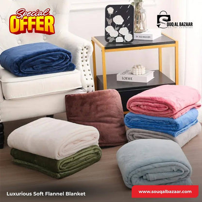 Luxurious Soft Flannel Blanket – Cozy, Lightweight & Warm Bedding Comfort