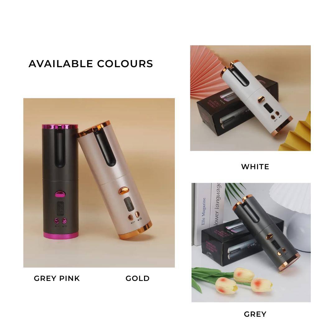 Automatic Hair Curler – USB Rechargeable Ceramic Curling Iron with LCD Display & Temperature Control