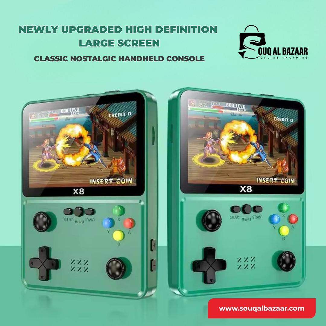 X8 Retro Handheld Game Console 4 Inch IPS Screen 10 Emulator Handheld Game Console Dual Operated Video Game Player 2000