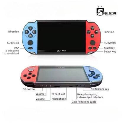 X7 Handheld Game Console 4.3 Inch HD Screen Output Built-in 10000+ Classical Games Portable Audio Video Game