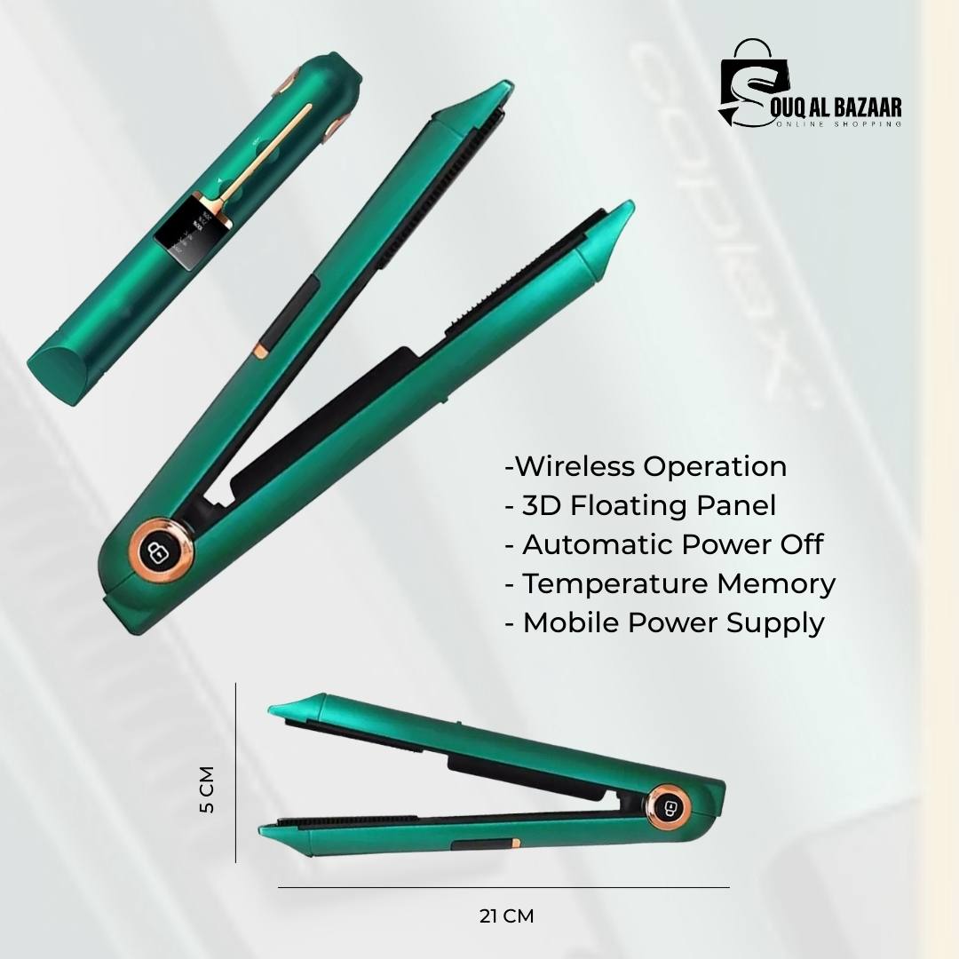 Cordless Hair Straightener USB Rechargeable Mini Size Straightener 2-in-1 Curling Wand & Straightener