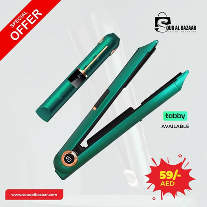 Cordless Hair Straightener USB Rechargeable Mini Size Straightener 2-in-1 Curling Wand & Straightener