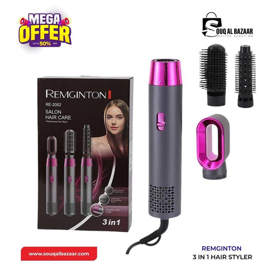 Remington 3-in-1 Hair Styler – USB Rechargeable | Curling, Straightening & Drying Tool