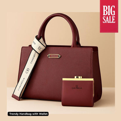 Chrisbella Trendy Handbag with Wallet – Premium PU Leather, Stylish & Durable