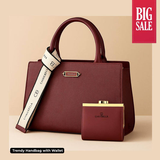 Chrisbella Trendy Handbag with Wallet – Premium PU Leather, Stylish & Durable