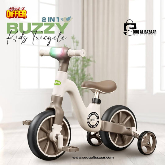 Buzzy 2-in-1 Kids Tricycle | Adjustable Seat, 360° Steering & Durable Wheels