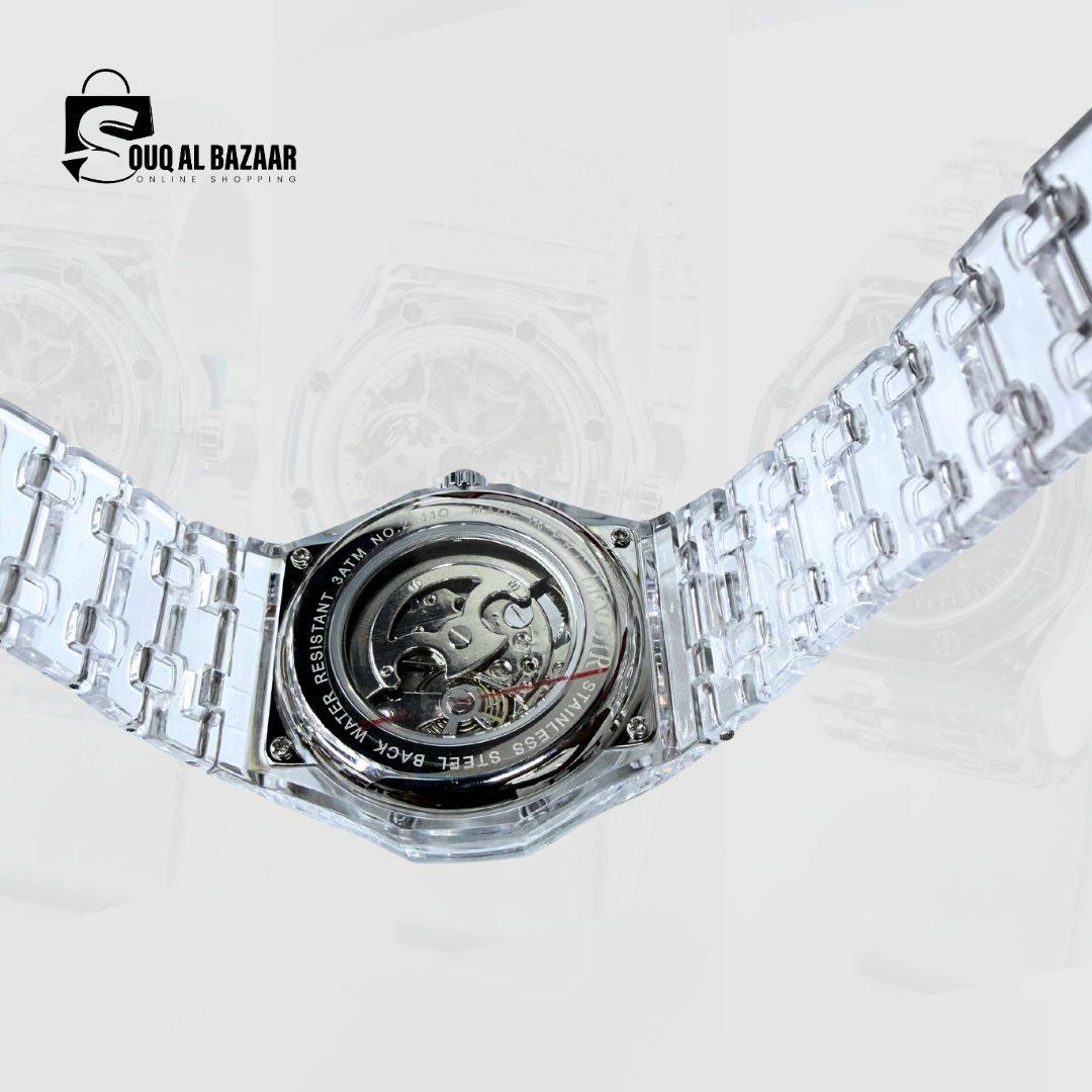 Transparent Premium Chain Watch | Waterproof Quartz Watch with stylish strap