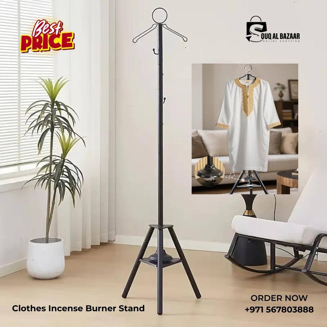 Clothes Incense Stand | Multi-Purpose Coat Rack with Incense Burner