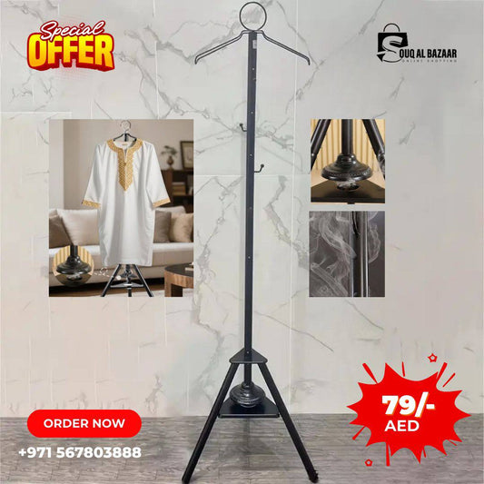 Clothes Incense Stand | Multi-Purpose Coat Rack with Incense Burner