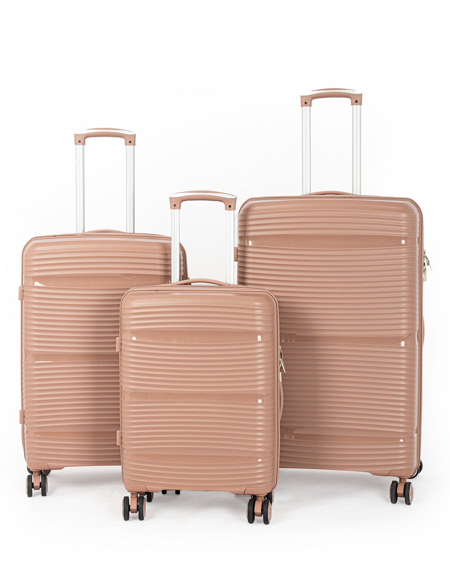 Avenue Set of 3 Rubberised PP Unbreakable Travel Luggage