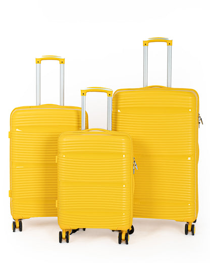 Avenue Set of 3 Rubberised PP Unbreakable Travel Luggage